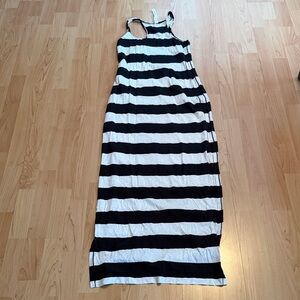 Lulemon Striped Black and Light Grey Maxi Dress - Classic Summer Style